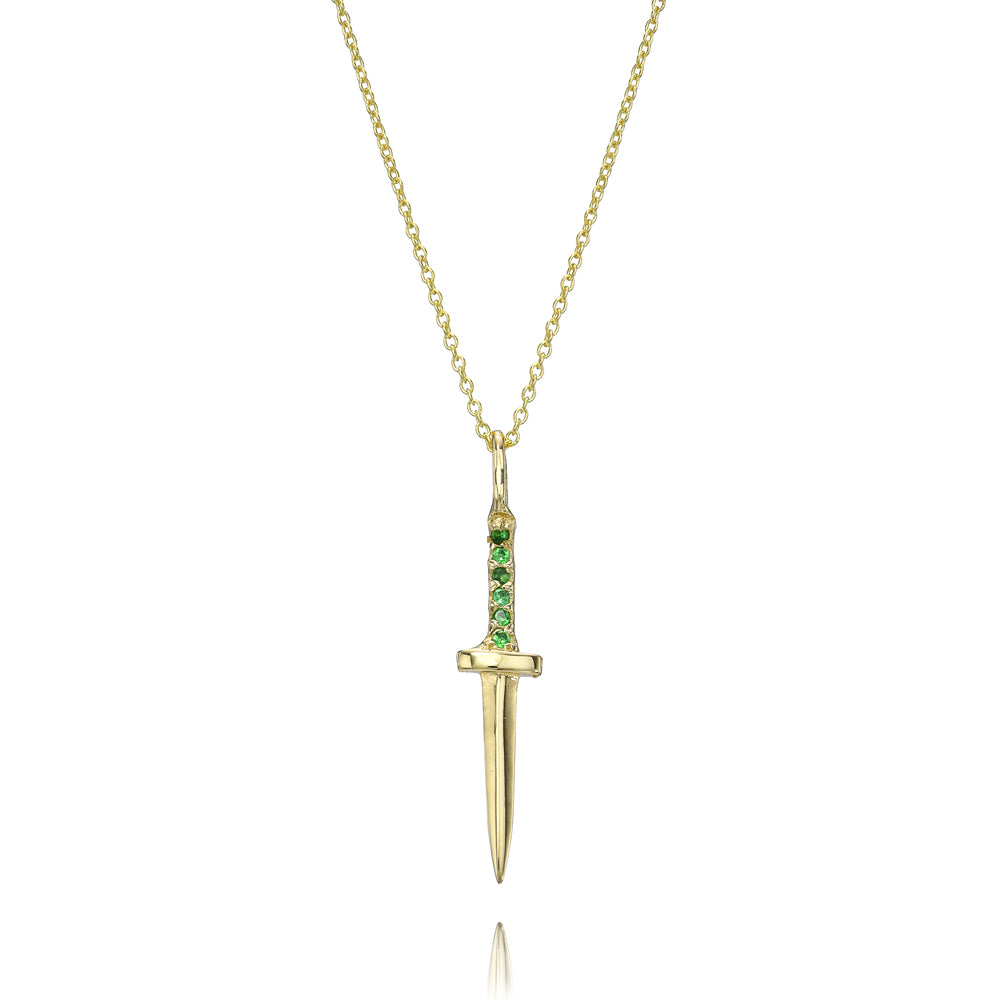 Tsavorite Baby Dagger Necklace DRU.