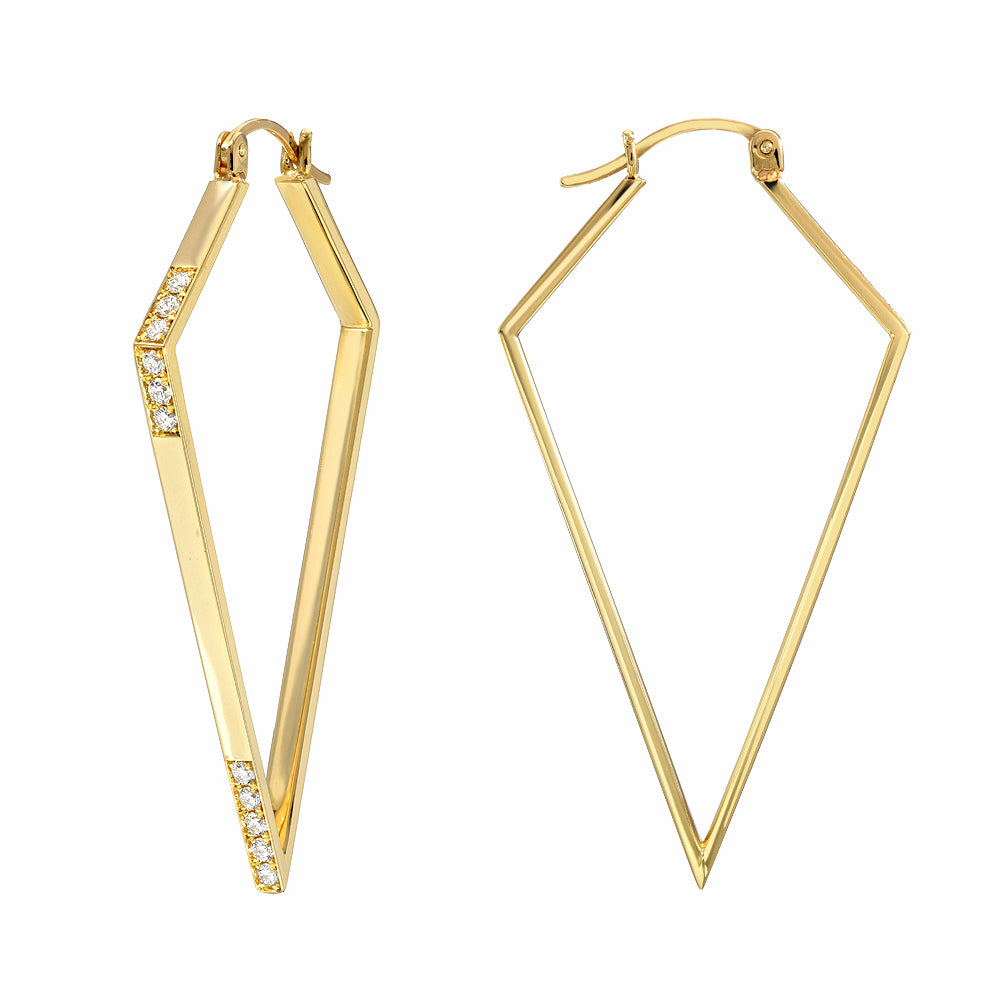 DRU Jewelry Diamond Spiked Hoops