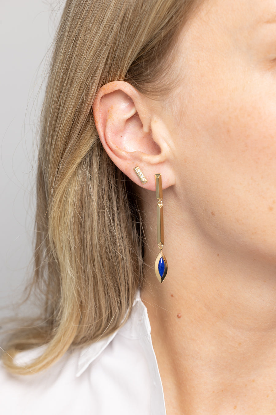 Lapis Flame Earrings
