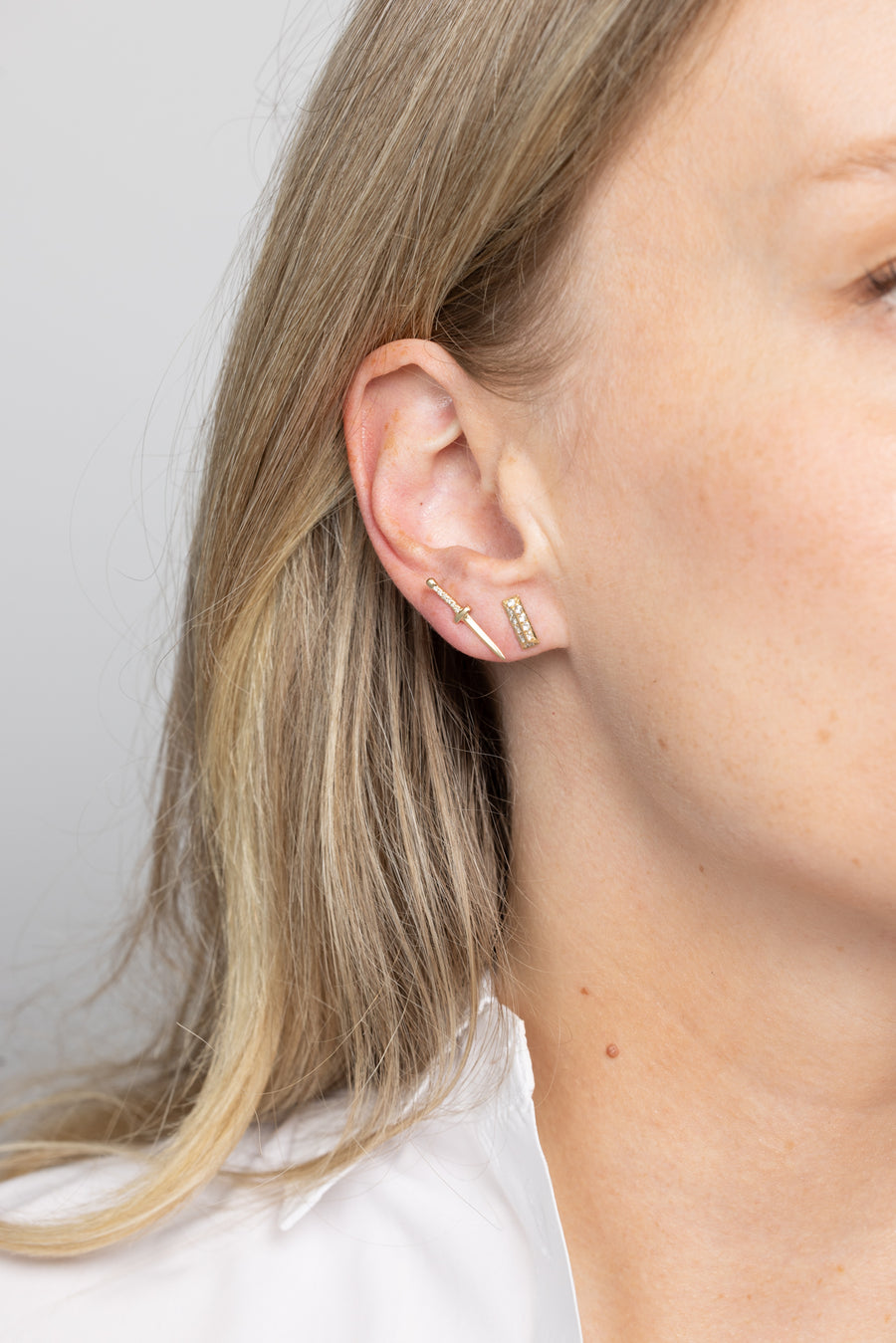 Diamond Baby Dagger Earrings