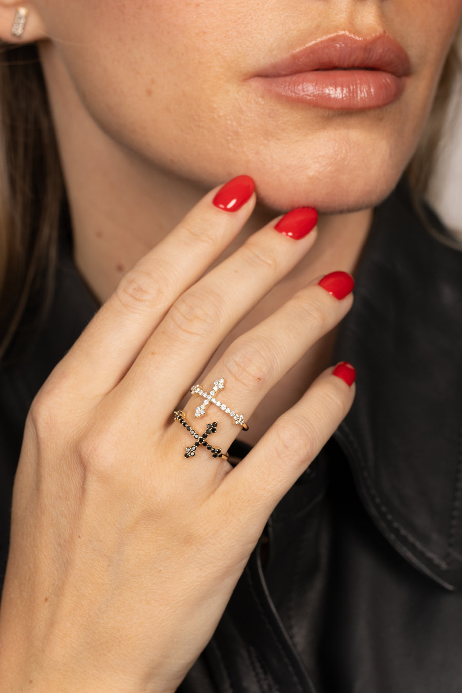 Diamond Cross Your Fingers Ring