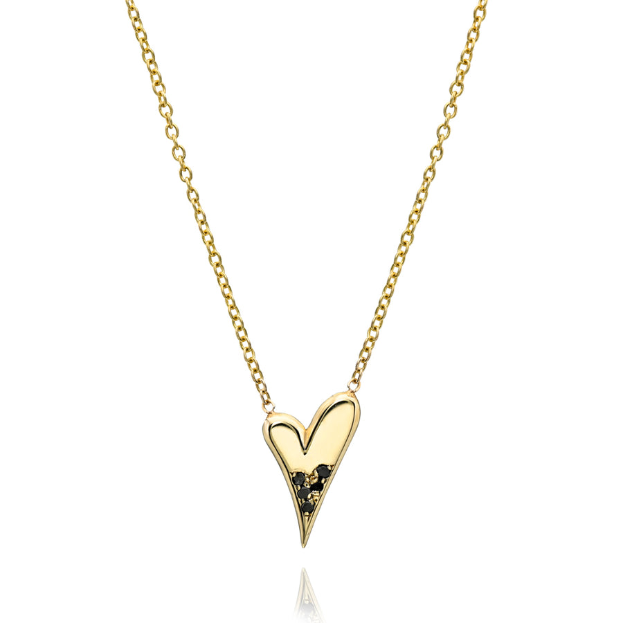 Black Diamond Baby Heart Necklace