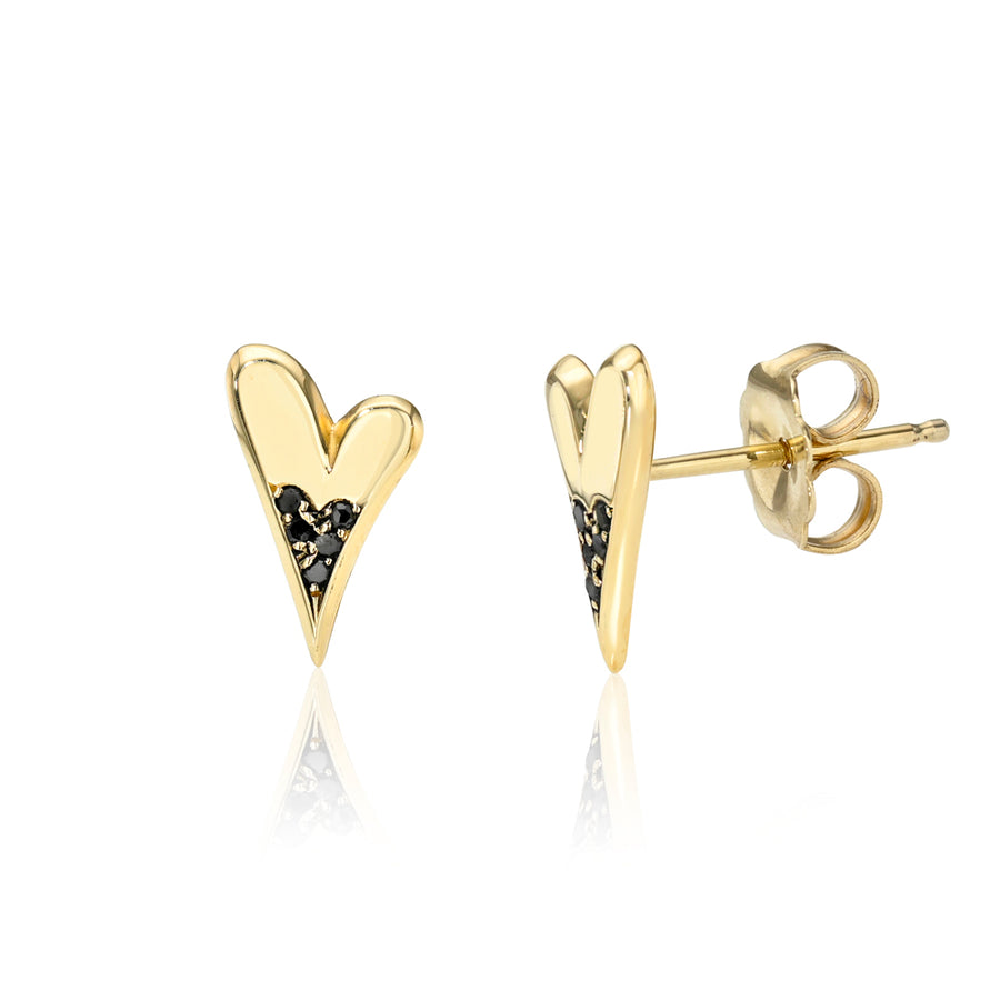 Black Diamond Baby Heart Studs