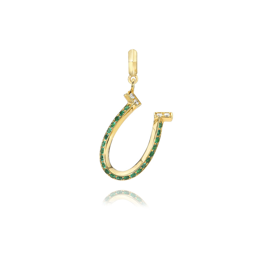 Emerald Horseshoe Charm