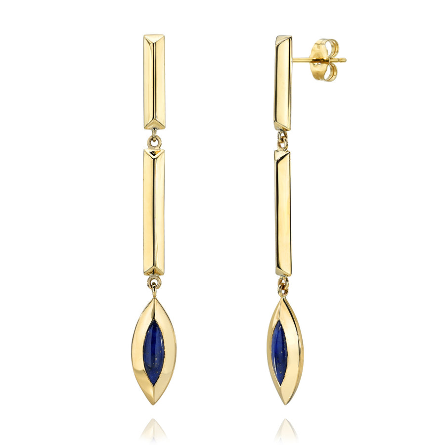 Lapis Flame Earrings