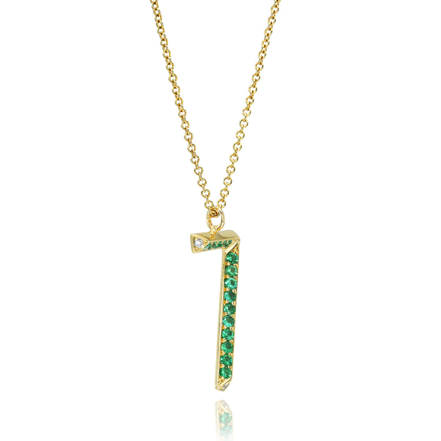 Emerald Lucky 7 Charm Necklace