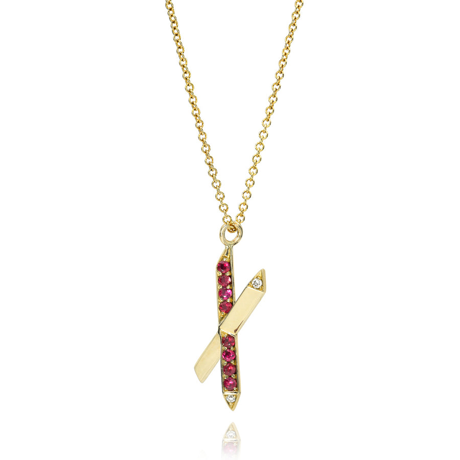 Ruby X Charm Necklace