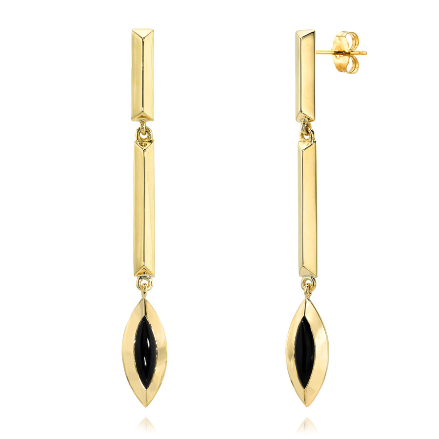 Black Onyx Flame Earrings