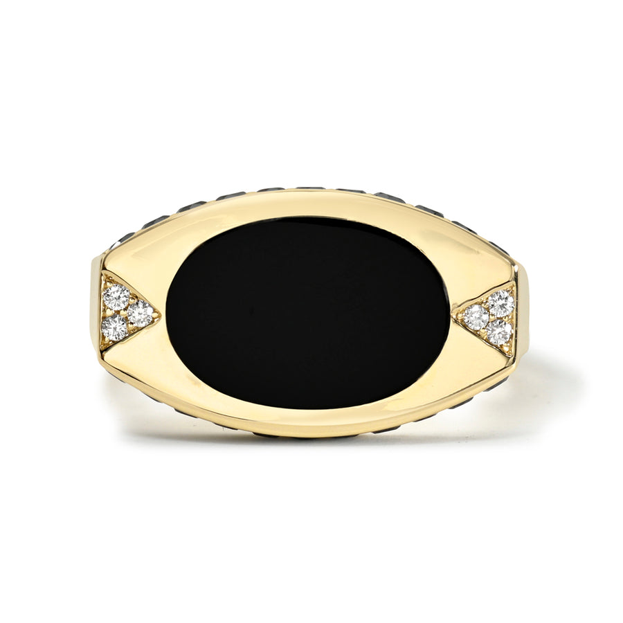Deco Stoned Pinky Signet