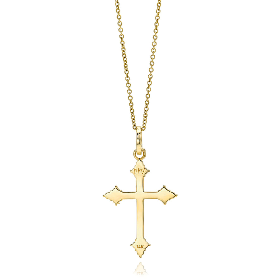 Ruby Gothic Cross Pendant
