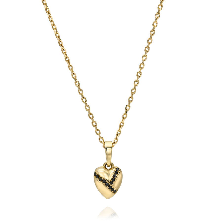 Black Diamond Baby Kintsugi Heart Pendant
