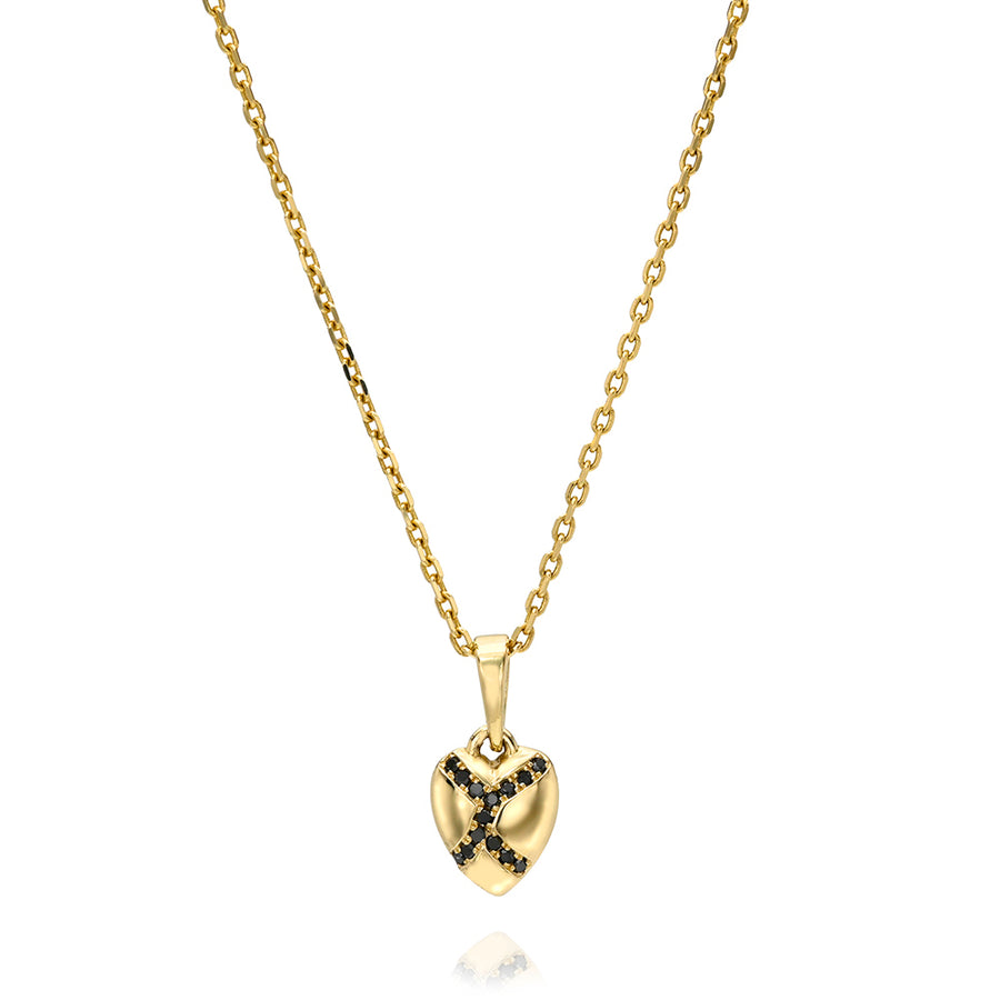 Black Diamond Baby Kintsugi Heart Pendant