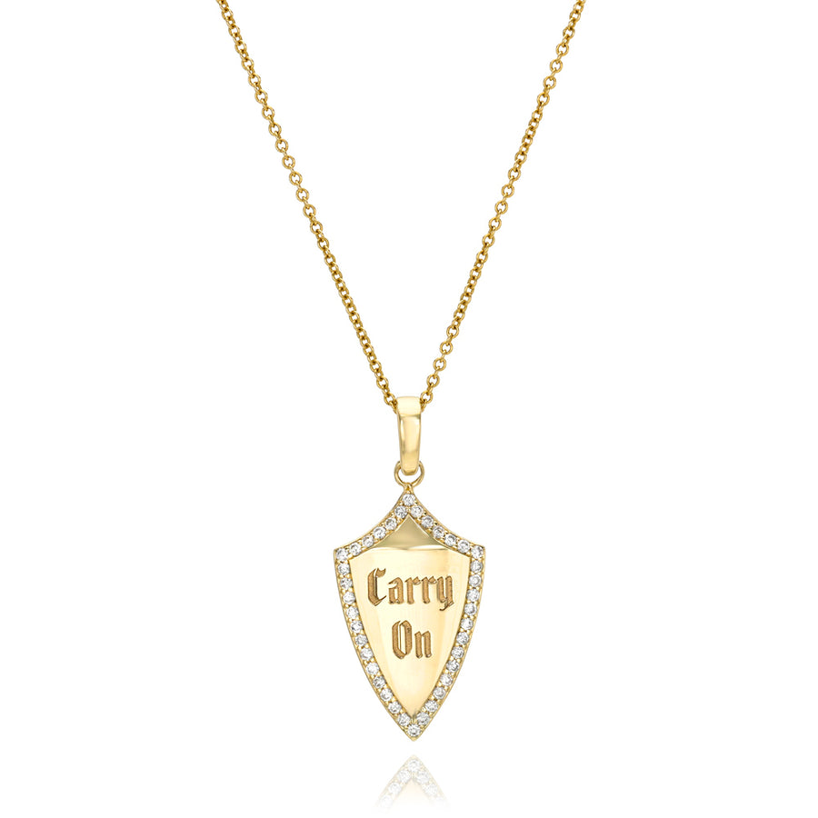 Diamond Carry On Shield Pendant