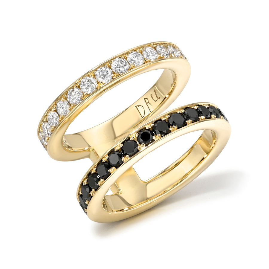 Black and White Diamond Doublet Ring
