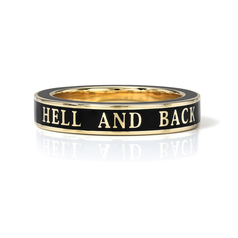 Black Diamond and Black Enamel Hell and Back Ring