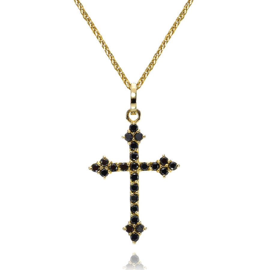 Black Diamond Gothic Cross Pendant
