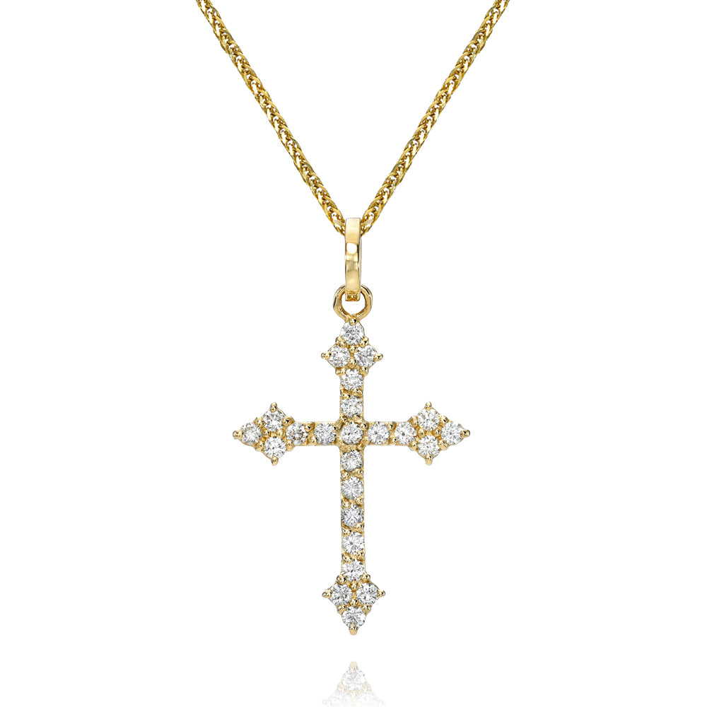 Diamond Gothic Cross Pendant – DRU.