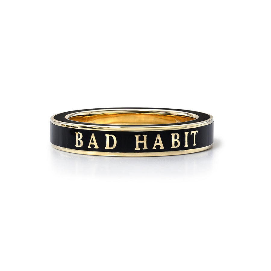 Black Diamond and Black Enamel Bad Habit Ring