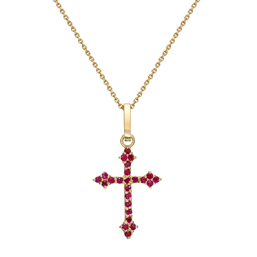 Ruby Baby Gothic Cross Pendant