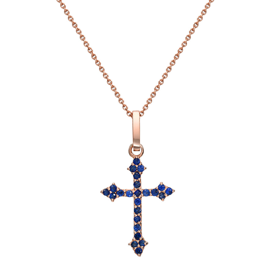 Sapphire Baby Gothic Cross Pendant