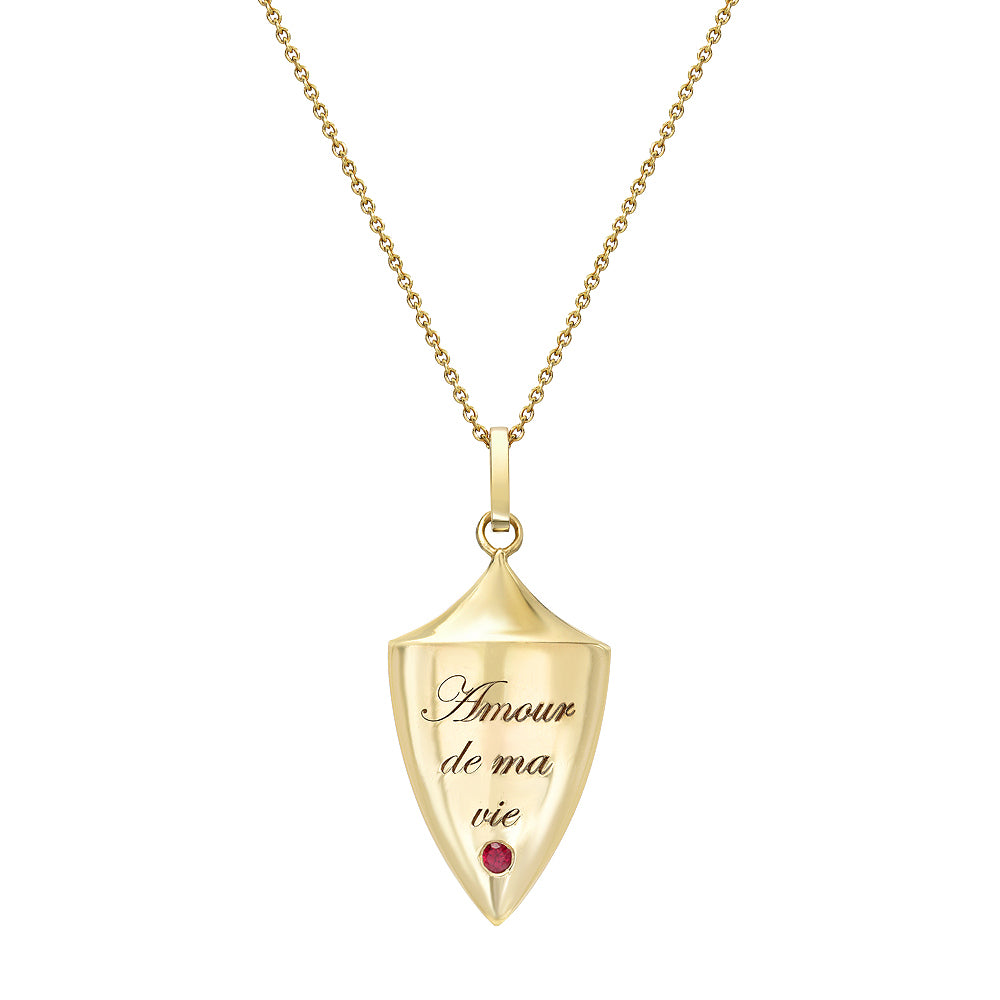 Amour de ma vie Shield Pendant