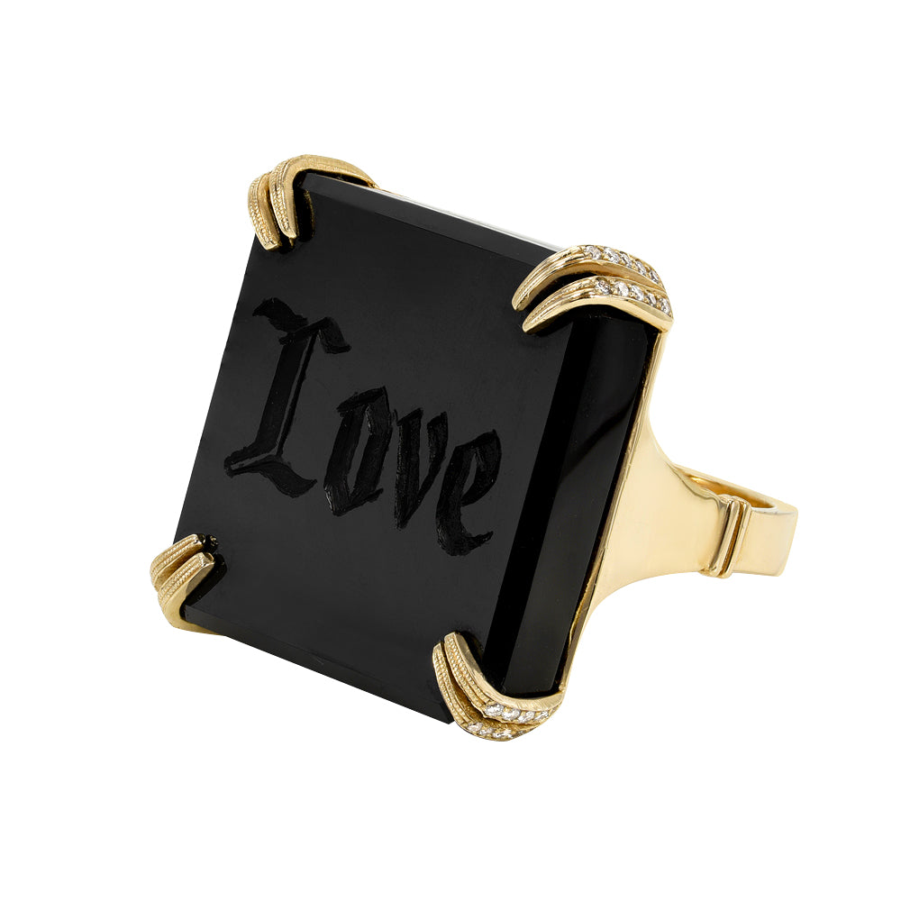 Black Onyx Love Ring