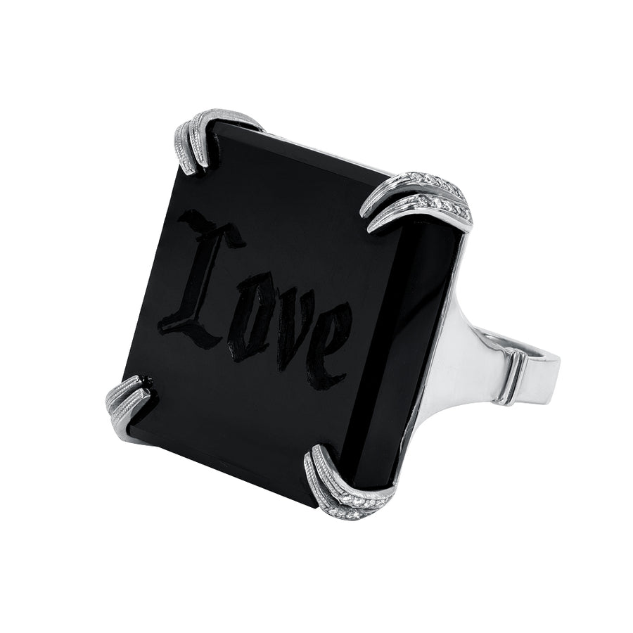 Black Onyx Love Ring
