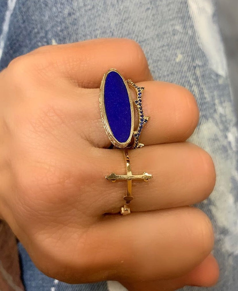 Sapphire Crown of Thorns Ring
